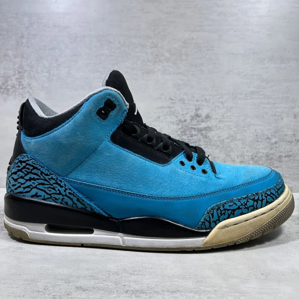 Nike Air Jordan 3 Retro Basketball Shoes - Men's Size 10.5 - Powder Blue - 13606